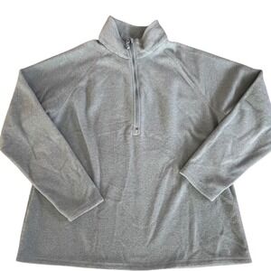 Eddie Bauer Womens Fleece Pullover Sweatshirt mint green blue Quarter Zip XXL